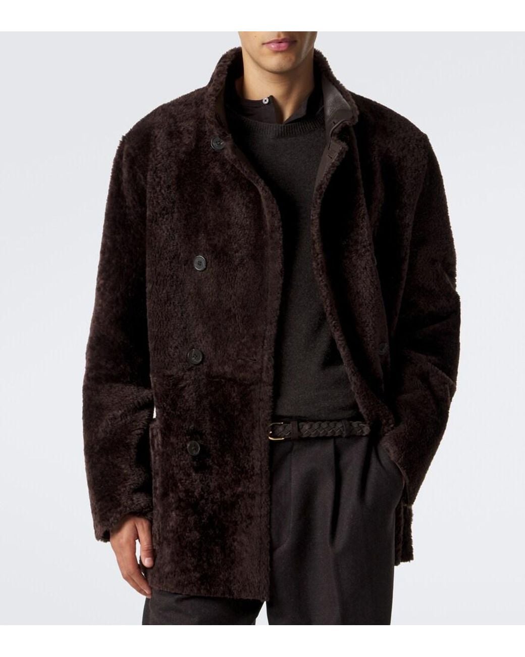 Arma Black Caleb Reversible Shearling And Leather Coat for men