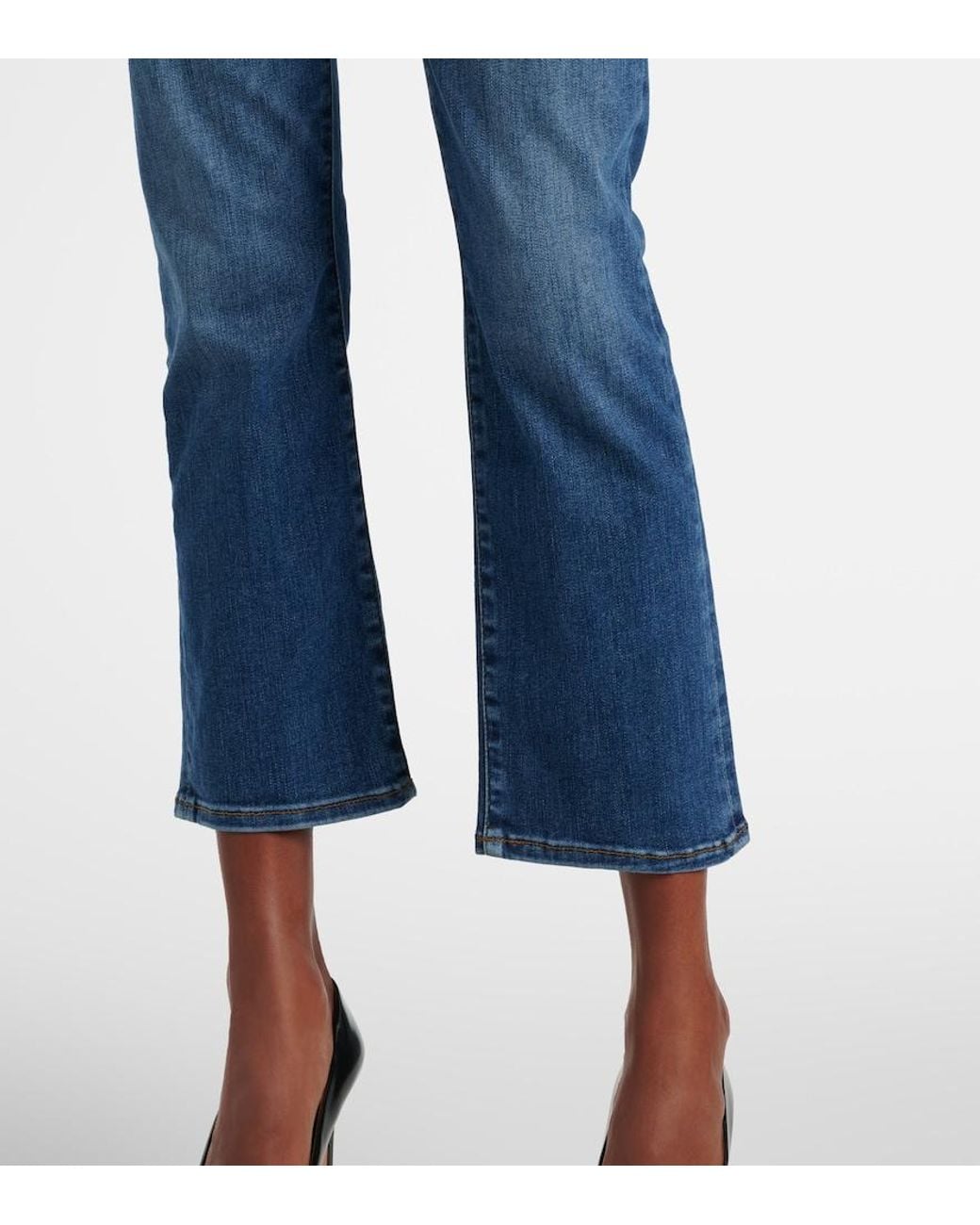 FRAME Blue Le High Straight Cropped Straight Jeans