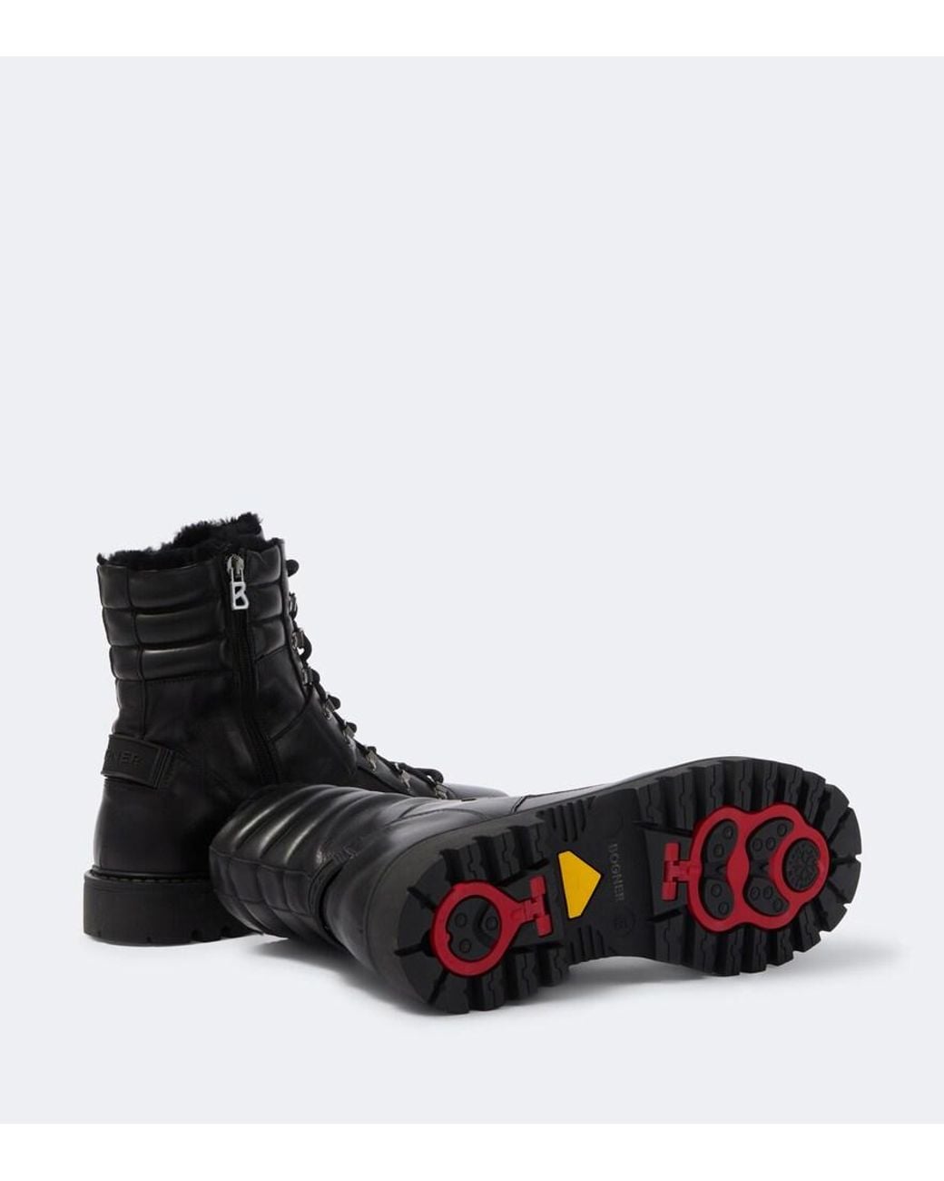 Bogner Black Helsinki Leather Lace-Up Boots for men