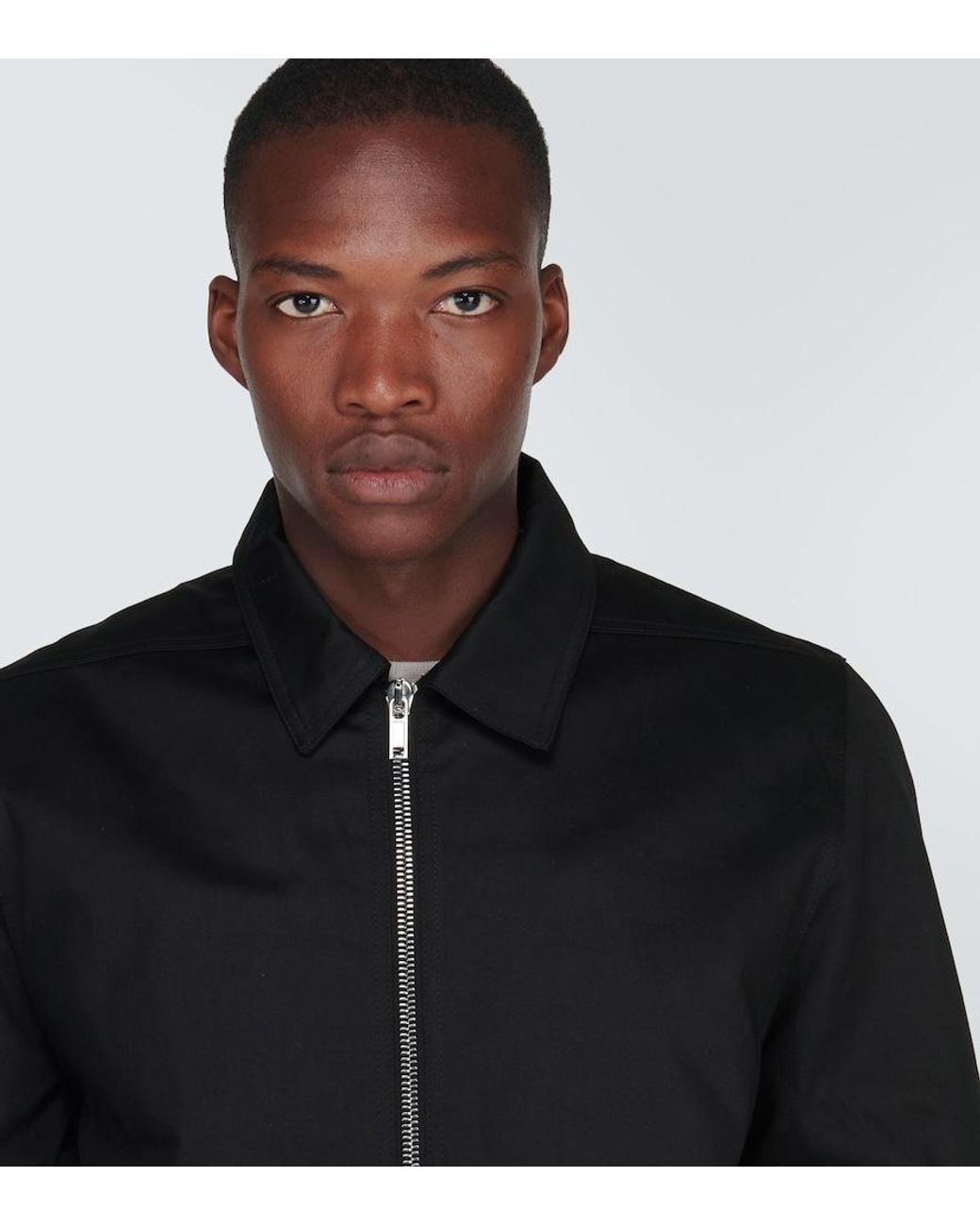 Rick Owens Black Cotton Twill Jacket for men