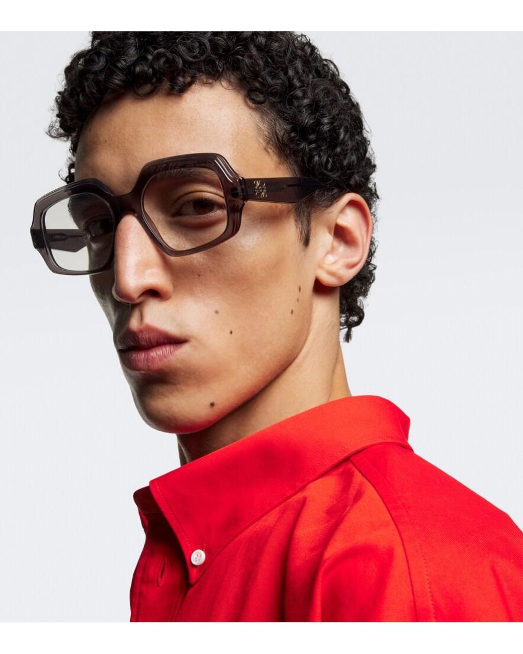 Loewe Metallic Anagram Rectangular Glasses for men