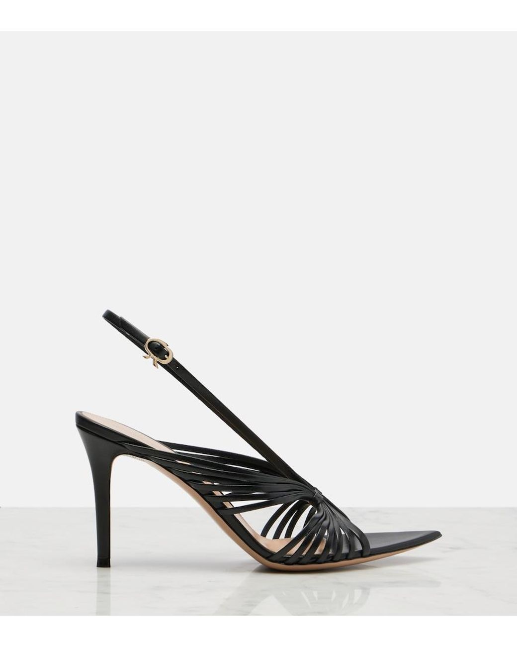 Gianvito Rossi Metallic Leather Slingback Sandals