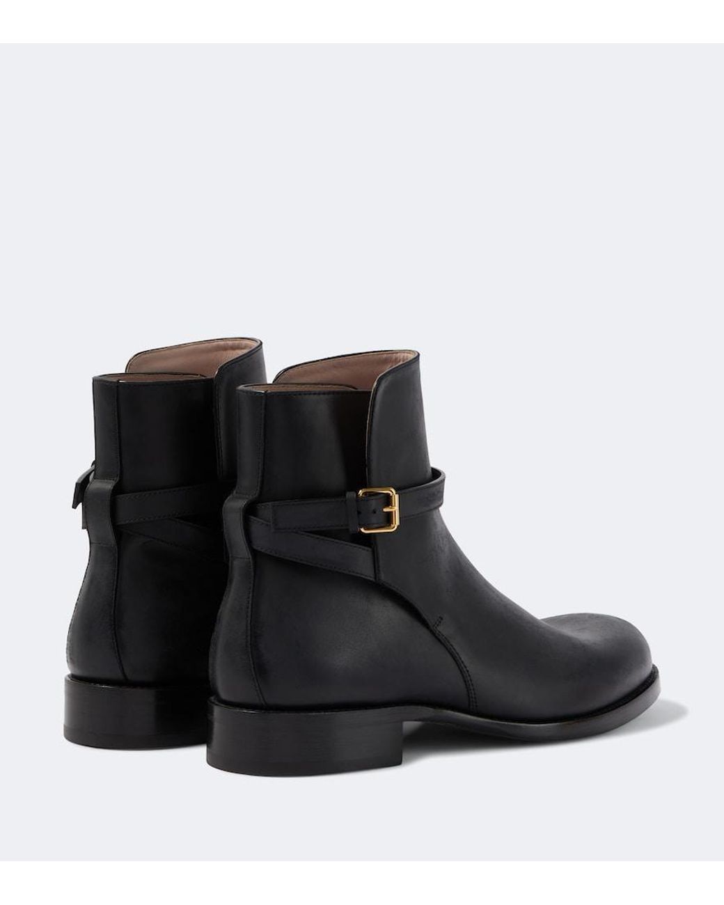 The Row Black Nobilis Leather Ankle Boots for men