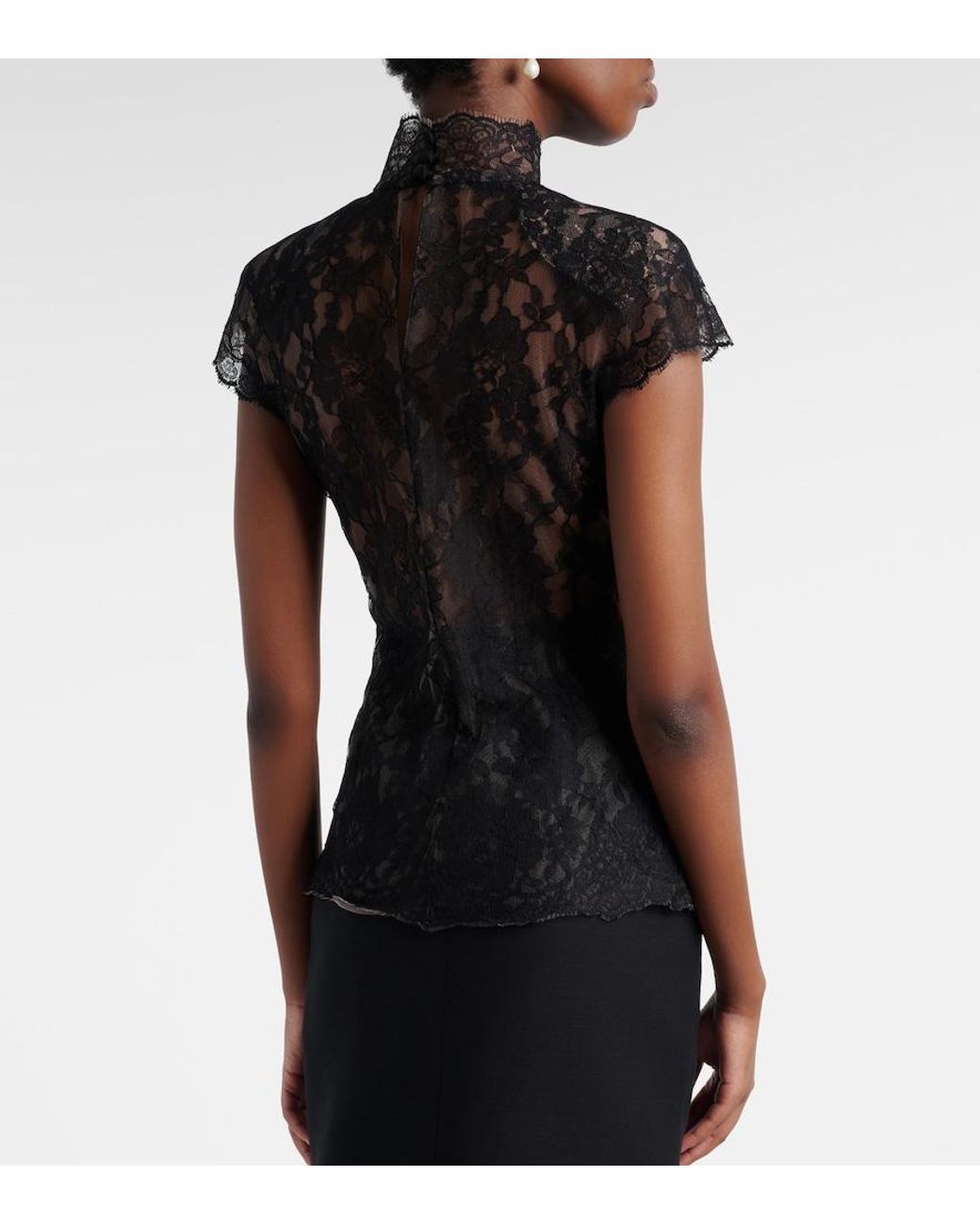 Valentino Black Cotton-Blend Top