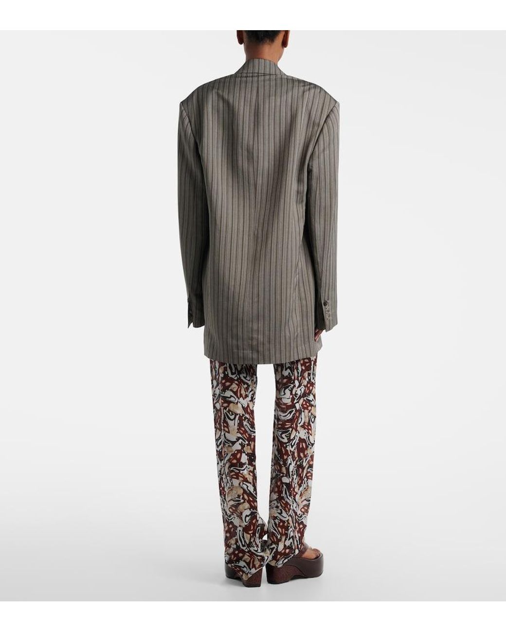 Dries Van Noten Brown Printed Straight Pants