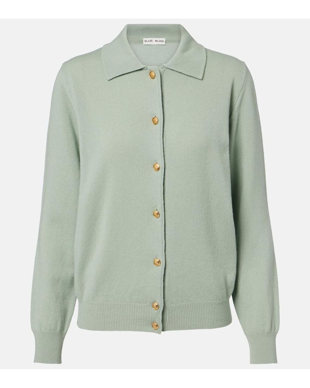 Blazé Milano Green Highland Wool And Cashmere Cardigan