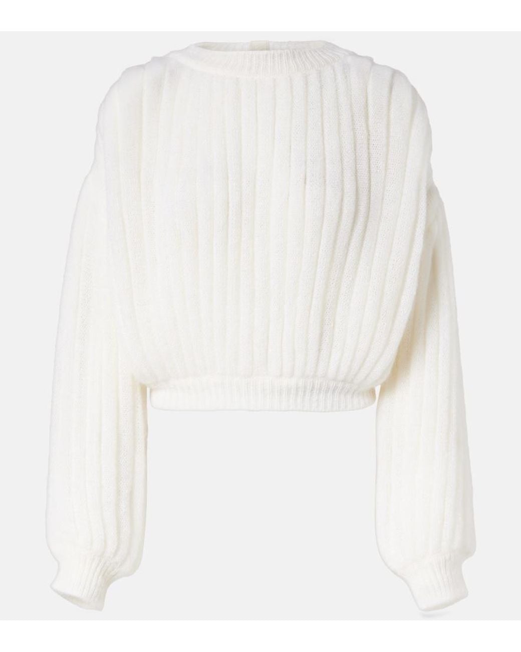 Loewe White Mohair And Cotton-Blend Sweater