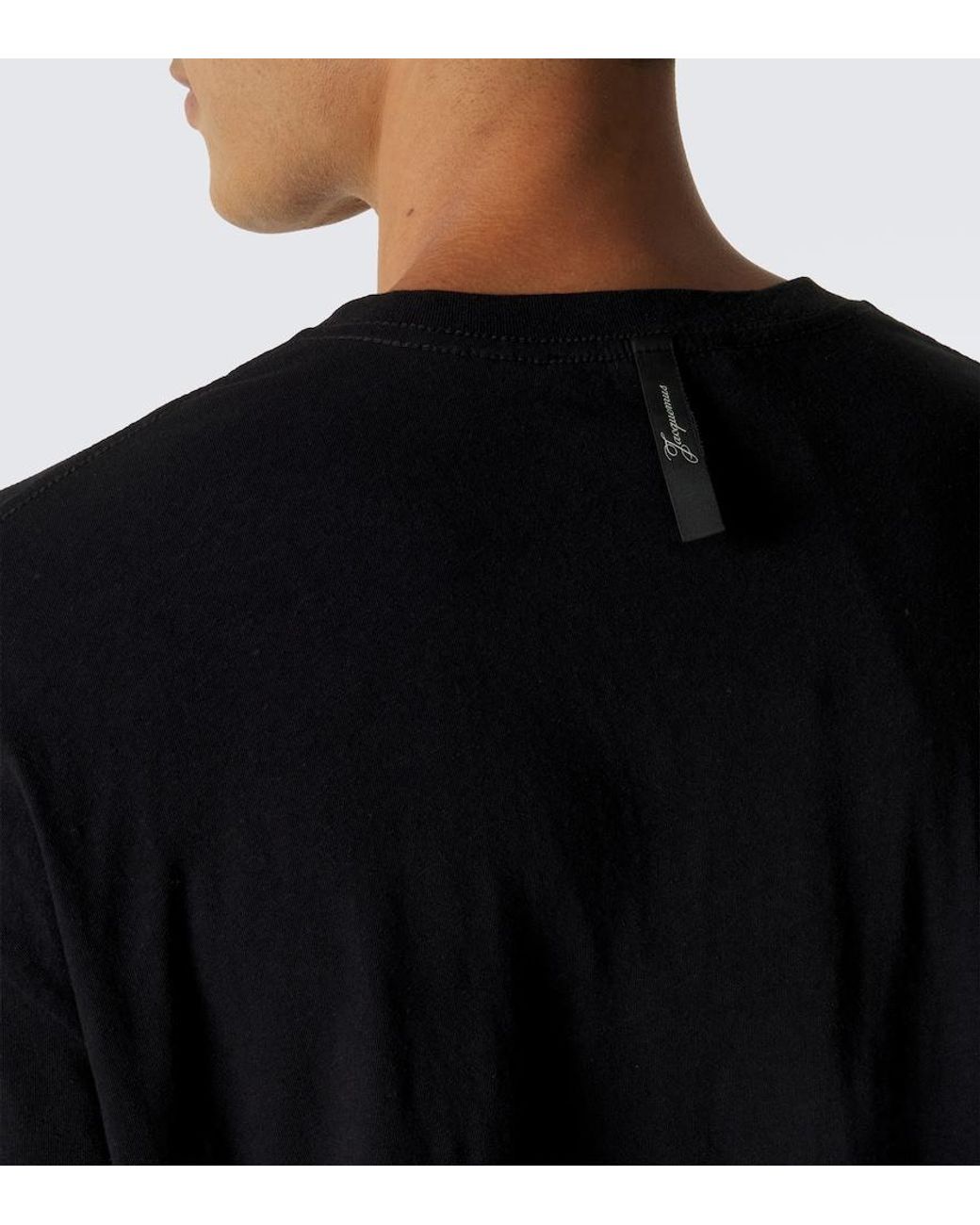 Jacquemus Black Logo Cotton And Hemp Jersey T-Shirt for men