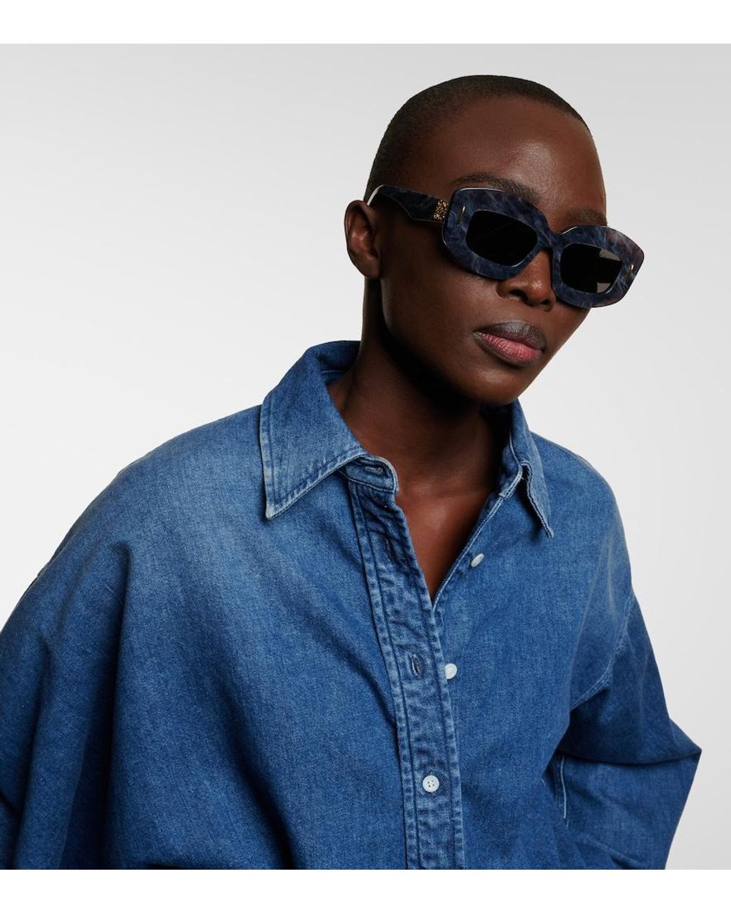 Loewe Gray Screen Rectangular Sunglasses