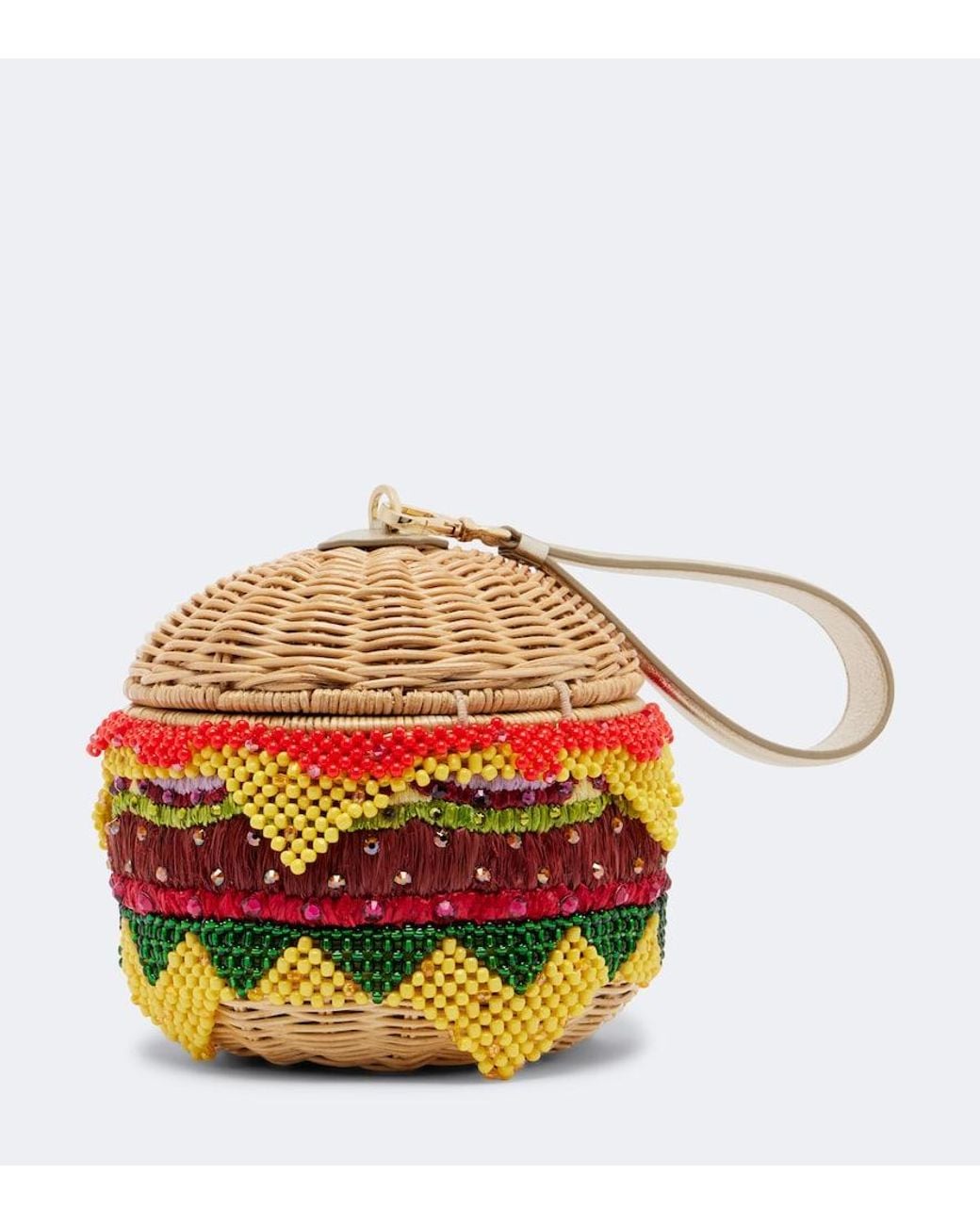 Judith Leiber White Cheeseburger Deluxe Embellished Clutch