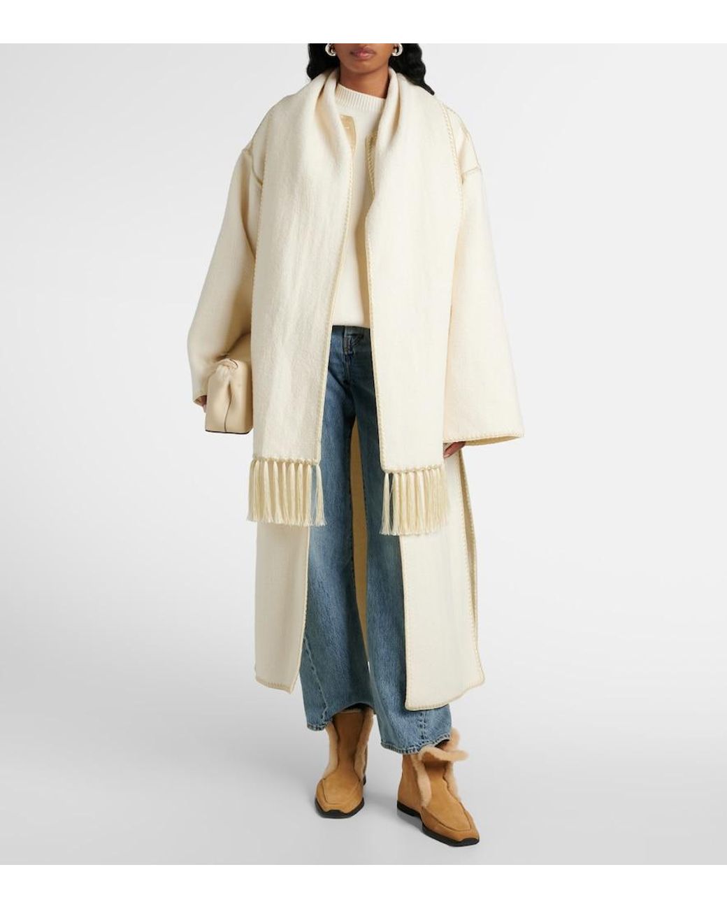 Totême Natural Shearling-Lined Suede Ankle Boots