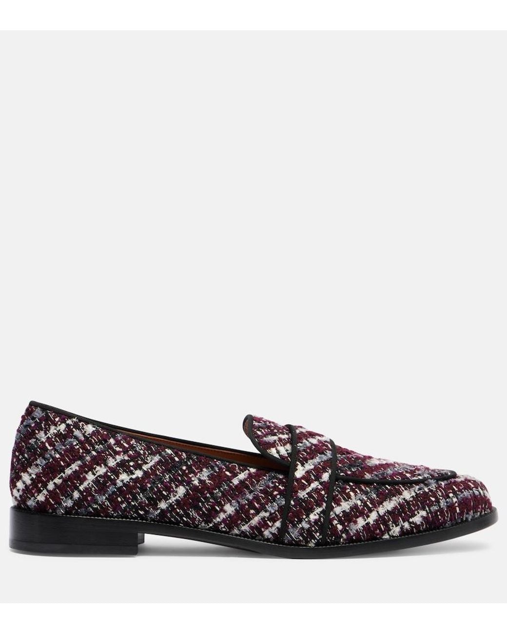 Aquazzura Brown Martin Tweed Loafers