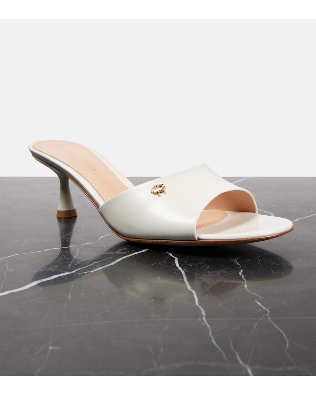 Gianvito Rossi Natural 55 Leather Mules