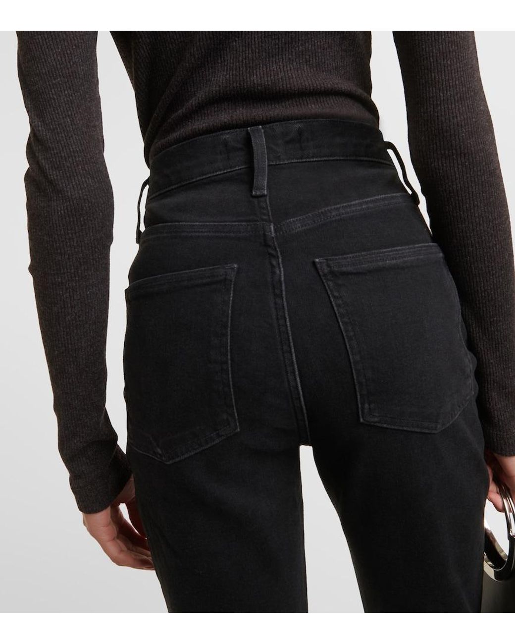 Agolde Black Freya High-Rise Slim Jeans