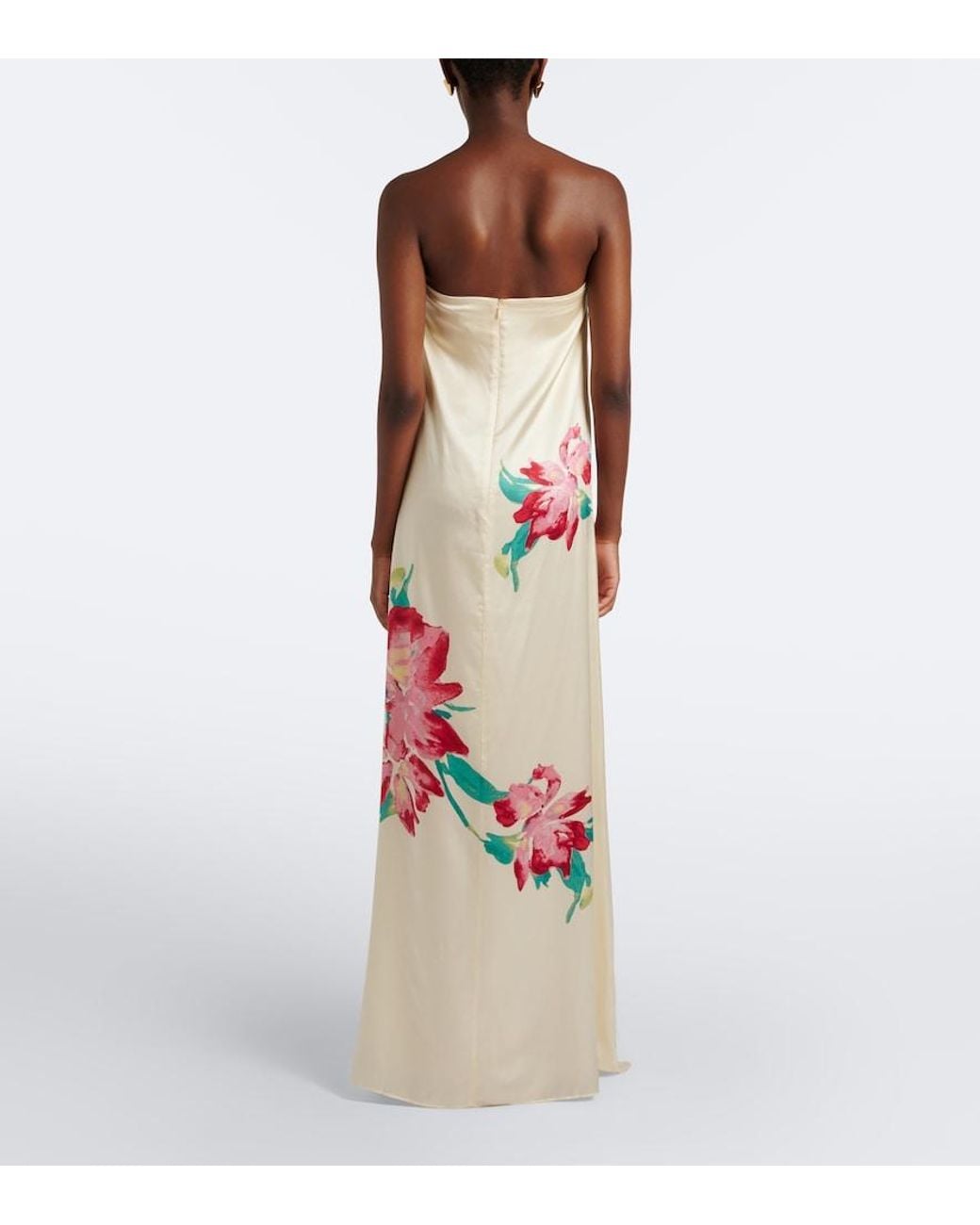 Rebecca Vallance White Sunblush Floral Silk Maxi Dress
