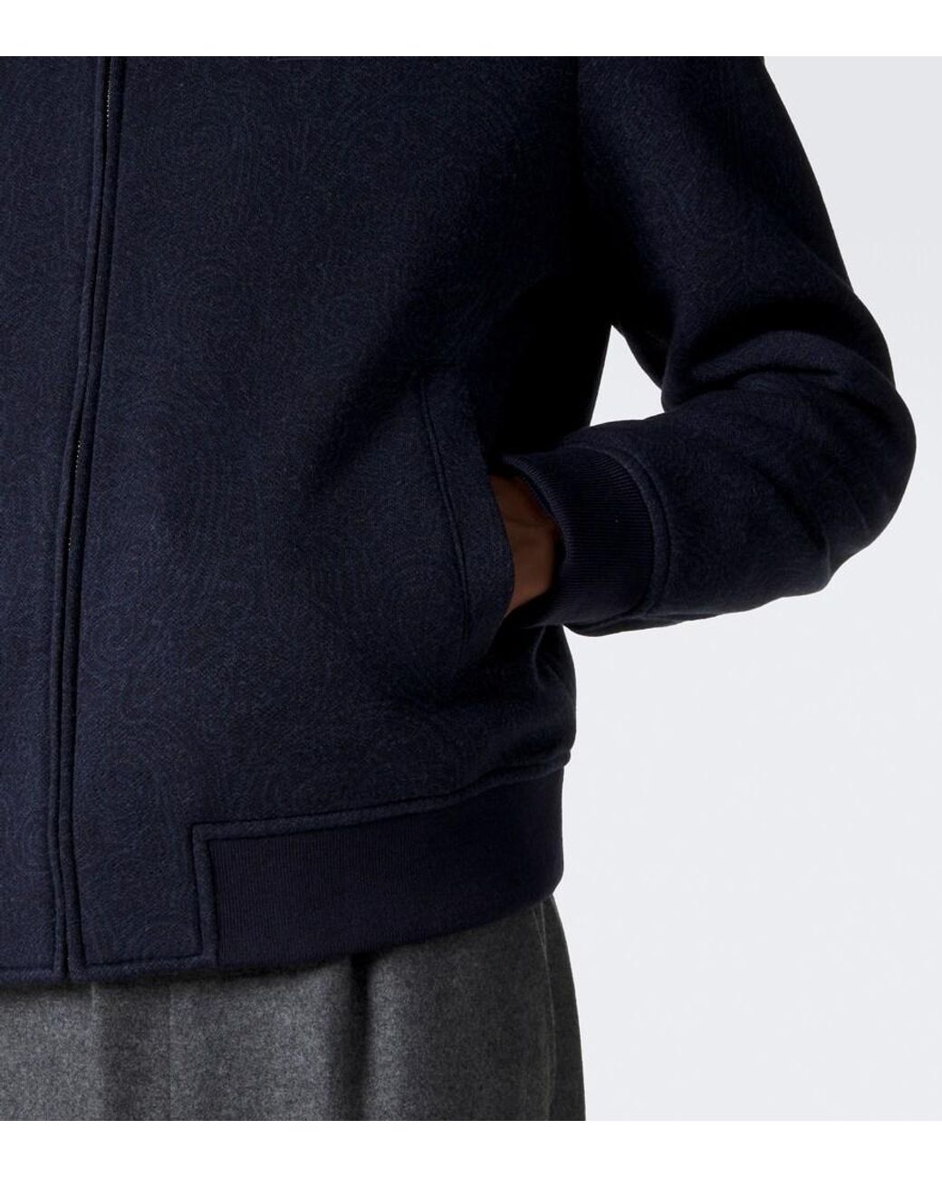Etro Blue Paisley Bomber Jacket for men
