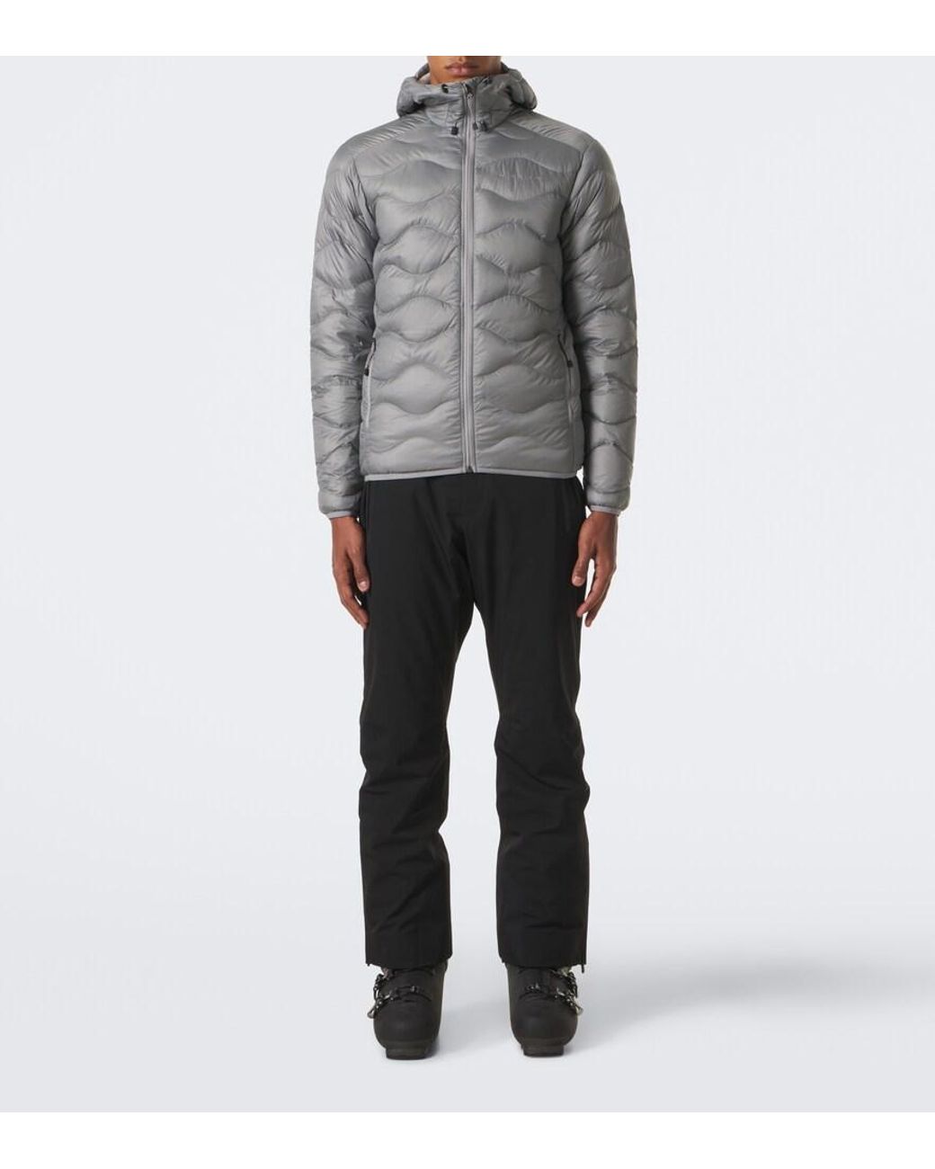 Peak Performance Gray Helium Hooded Down Ski Jacket for men