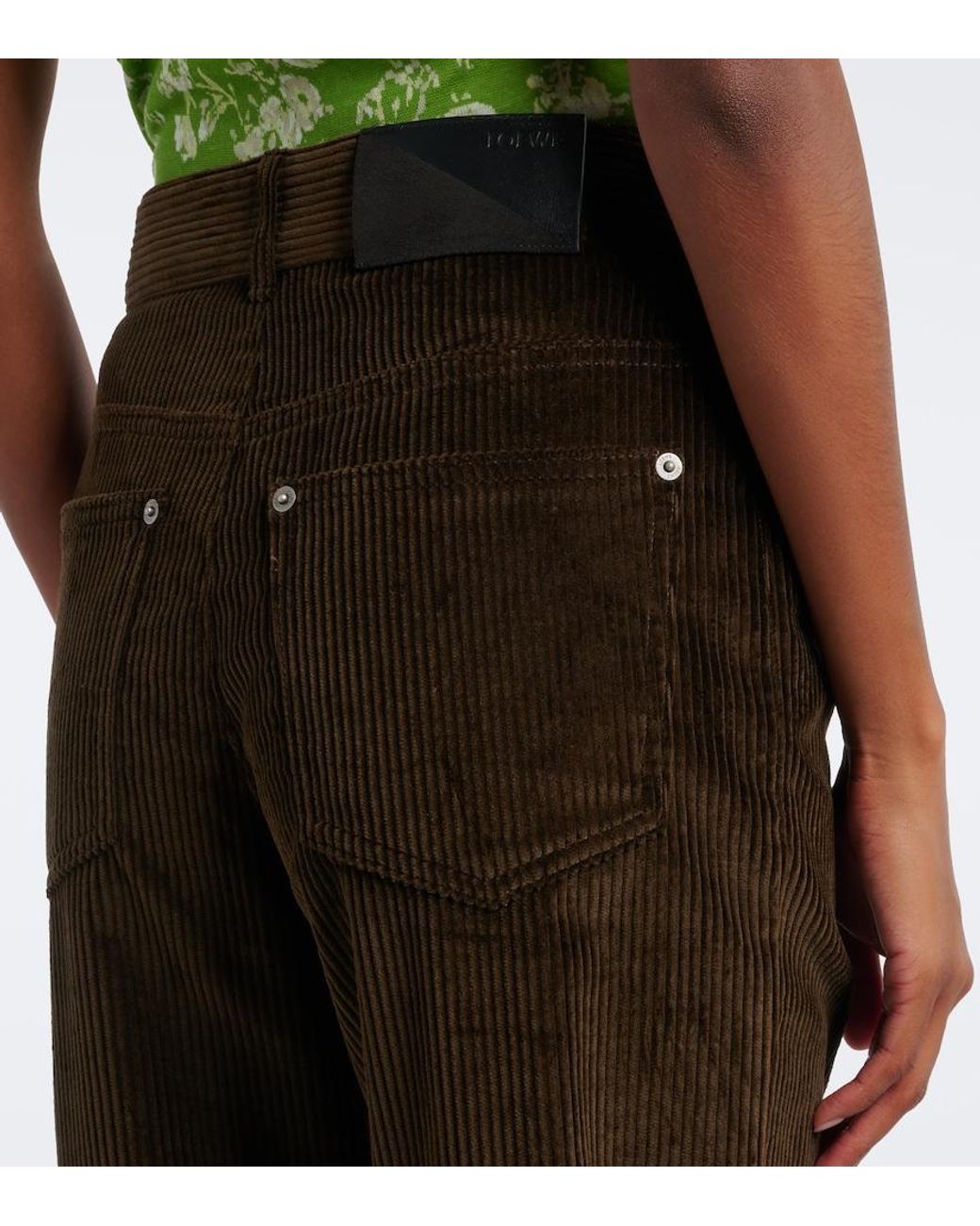 Loewe Brown Cotton Corduroy Straight Pants