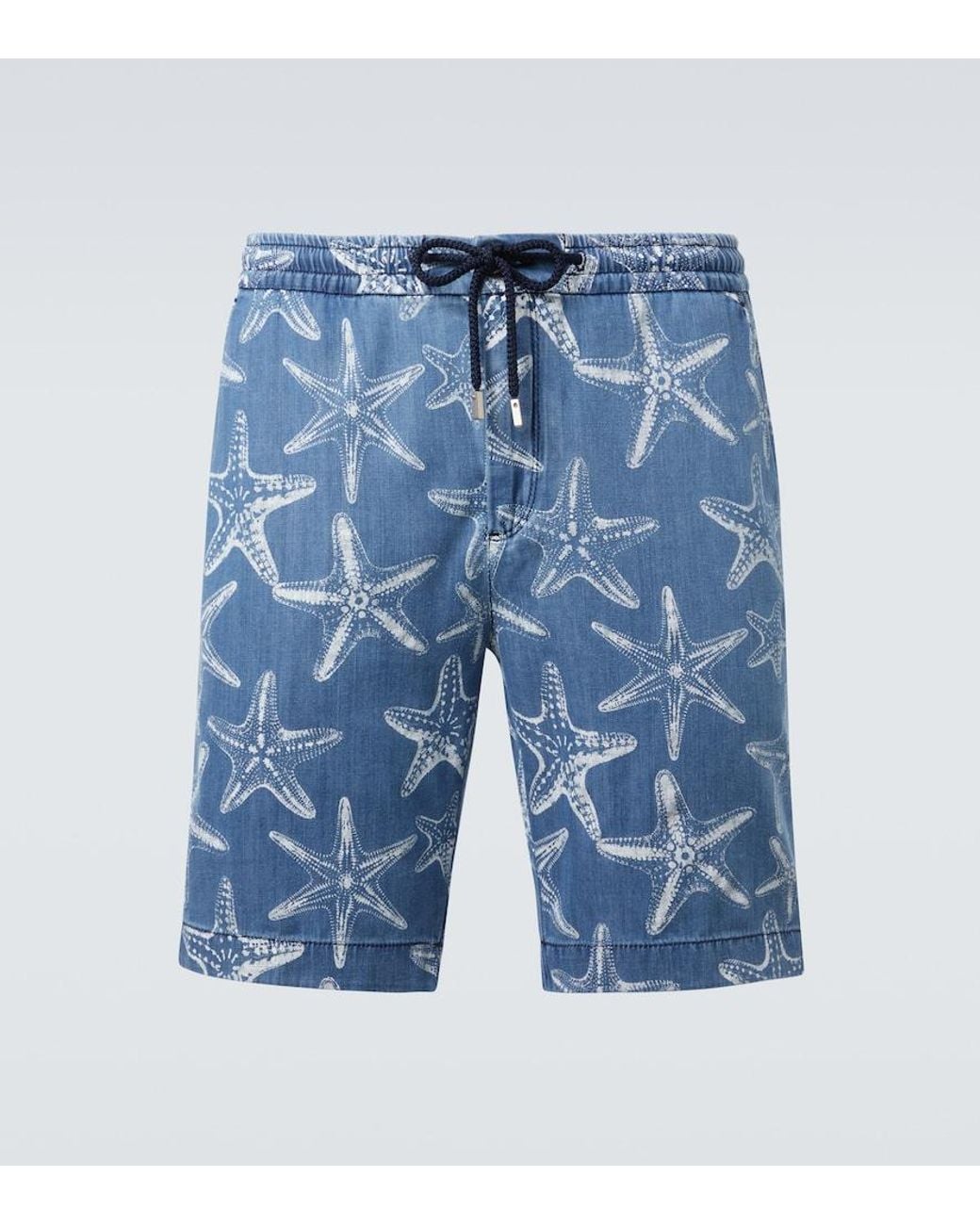 Vilebrequin Blue Printed Denim Bermuda Shorts for men