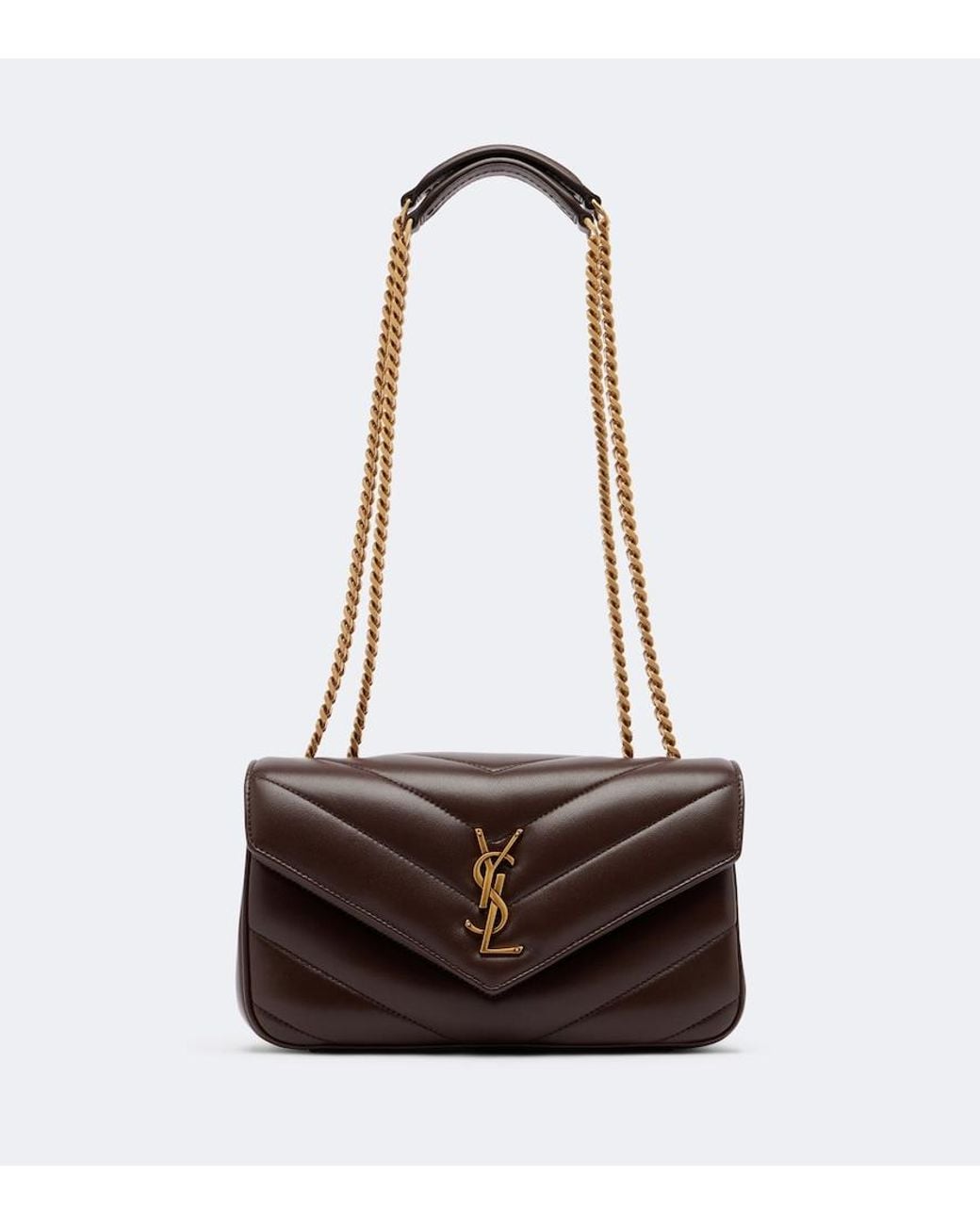 Saint Laurent White Loulou Small Leather Shoulder Bag