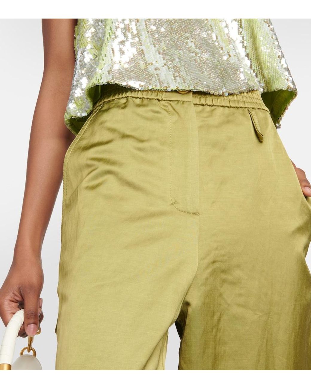 Dorothee Schumacher Green Slouchy Coolness Hemp-Blend Cargo Pants