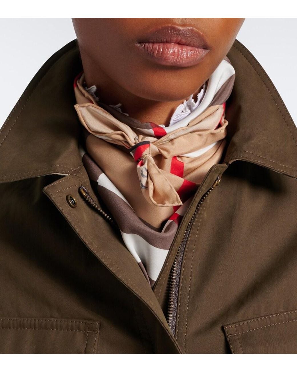 Burberry Pink Check Silk Poplin Scarf
