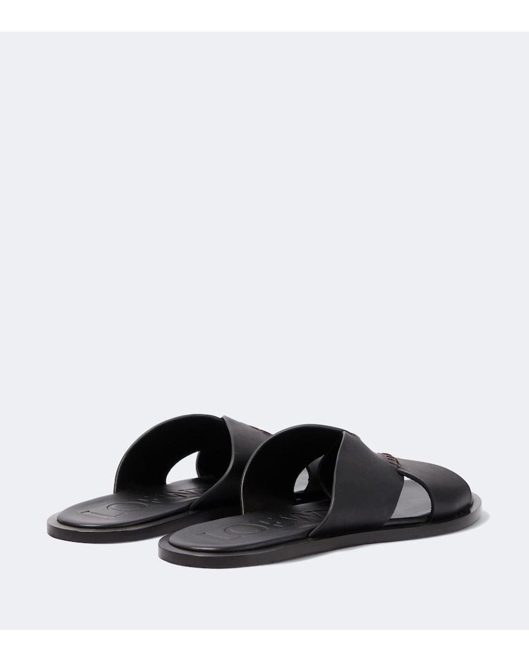 Loewe Black Paula's Ibiza Flex Leather Sandals for men