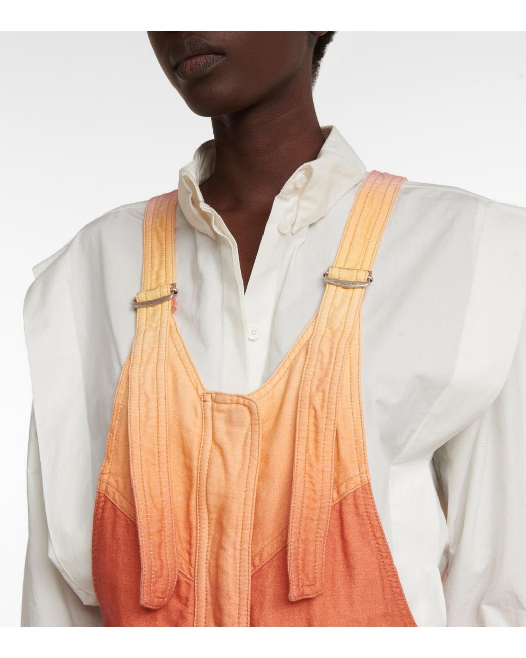 Femme Vêtements Combinaisons Combinaisons longues Salopette Keishatd en coton et lin Coton Isabel Marant en coloris Orange 