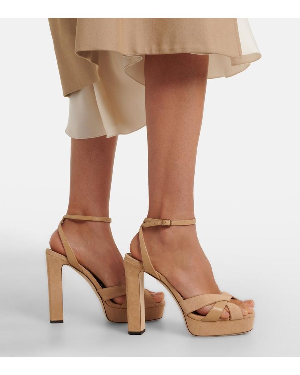 Jimmy Choo Metallic Kove Suede Platform Sandals
