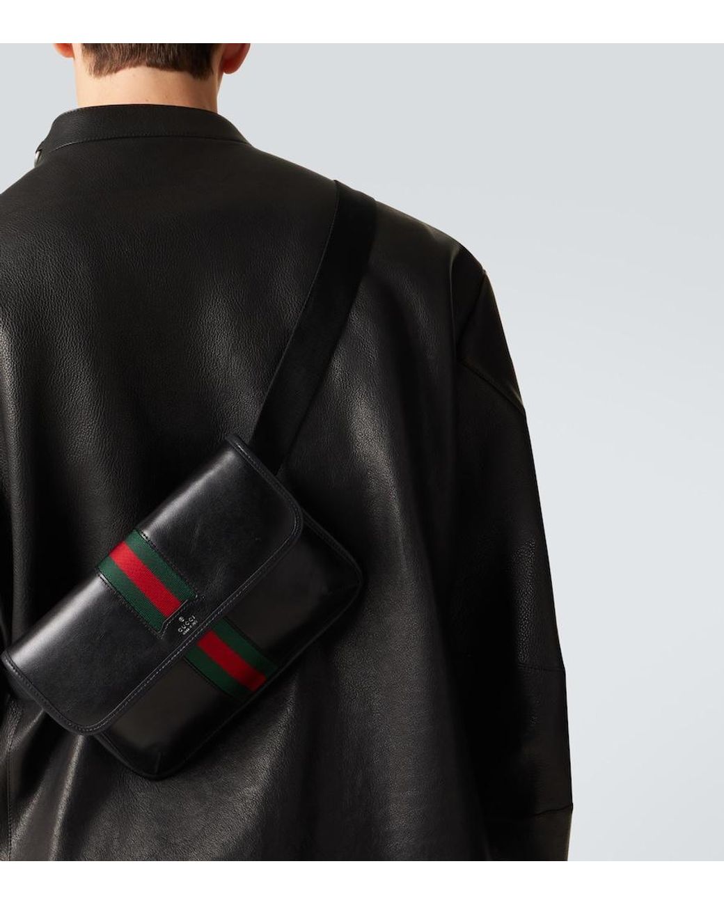 Marsupio Web Trademark Small di Gucci in Black da Uomo