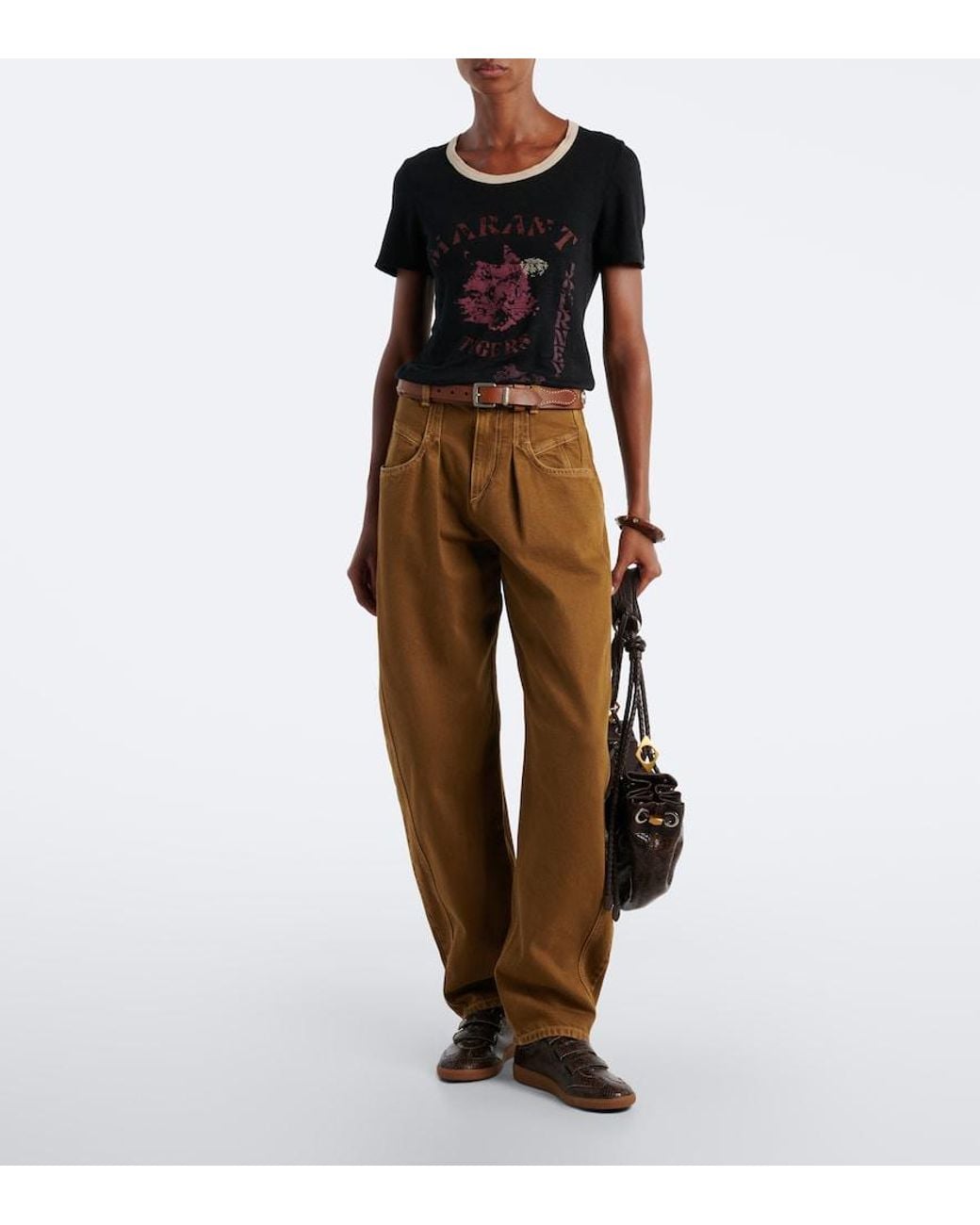 Isabel Marant Brown Beth Snake-Effect Leather Sneakers