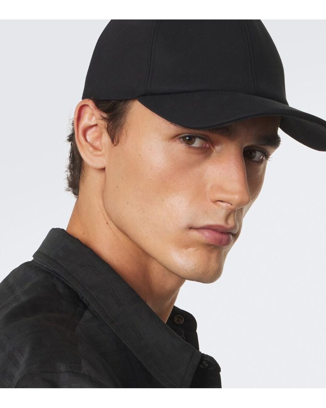 Fendi Black Cotton Baseball Cap for men