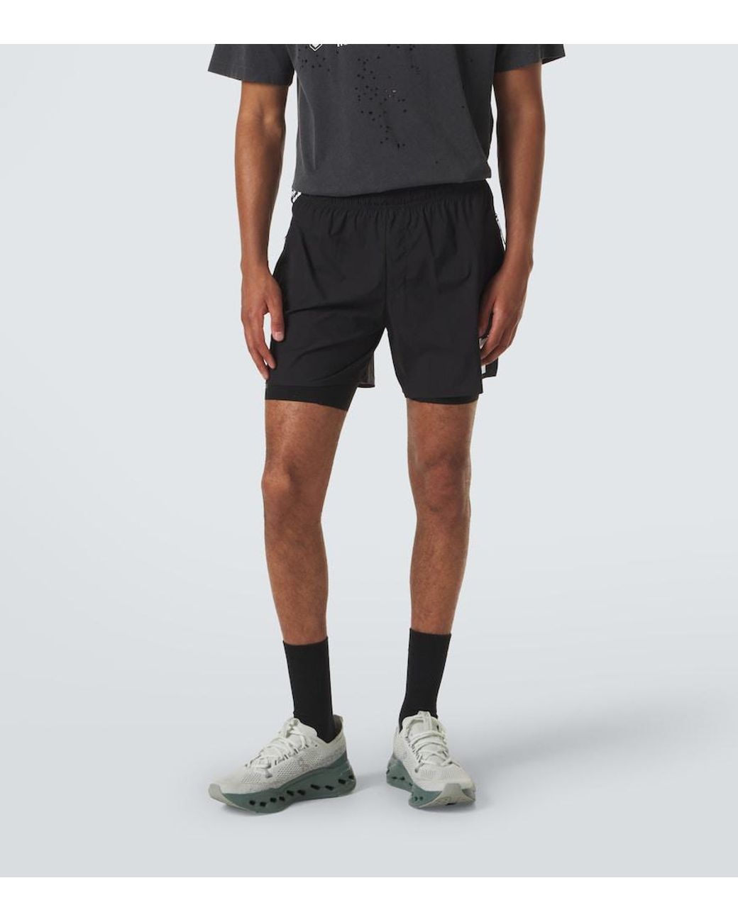 Satisfy Black Rippy Cordura 5' Running Shorts for men