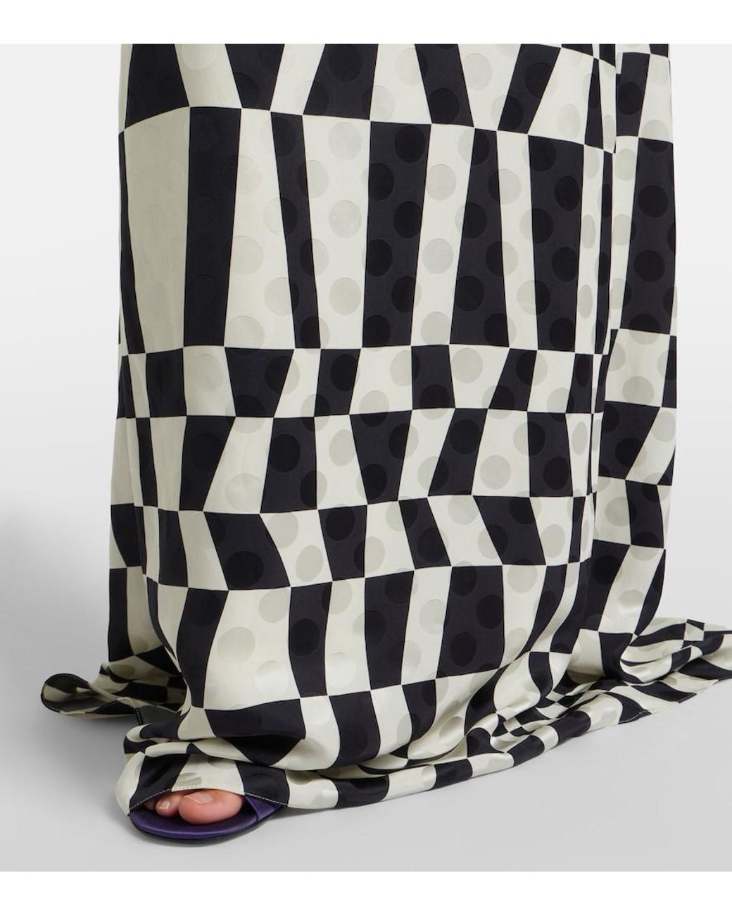 Dries Van Noten White Printed Bustier Gown