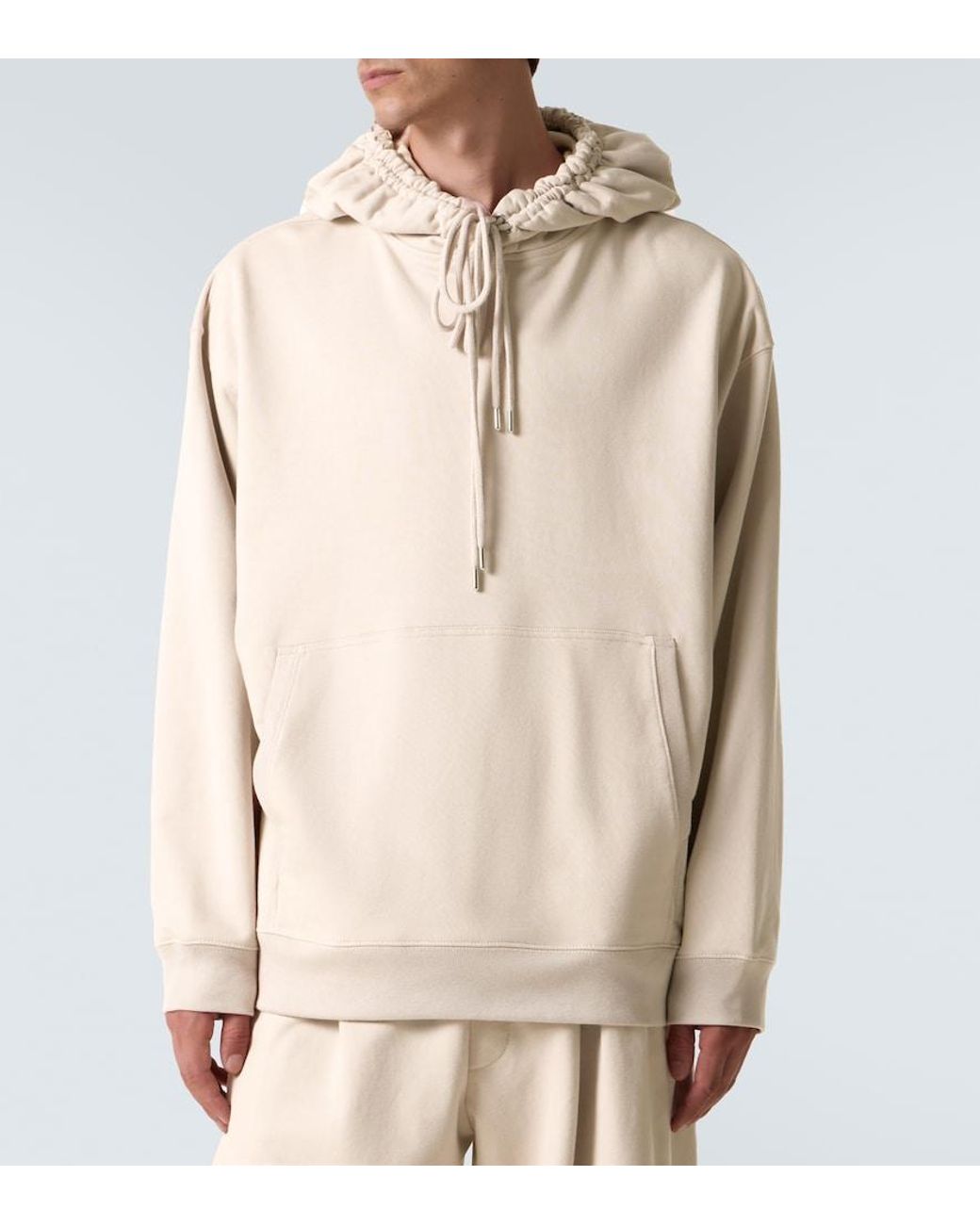 Dries Van Noten Natural Cotton Jersey Hoodie for men