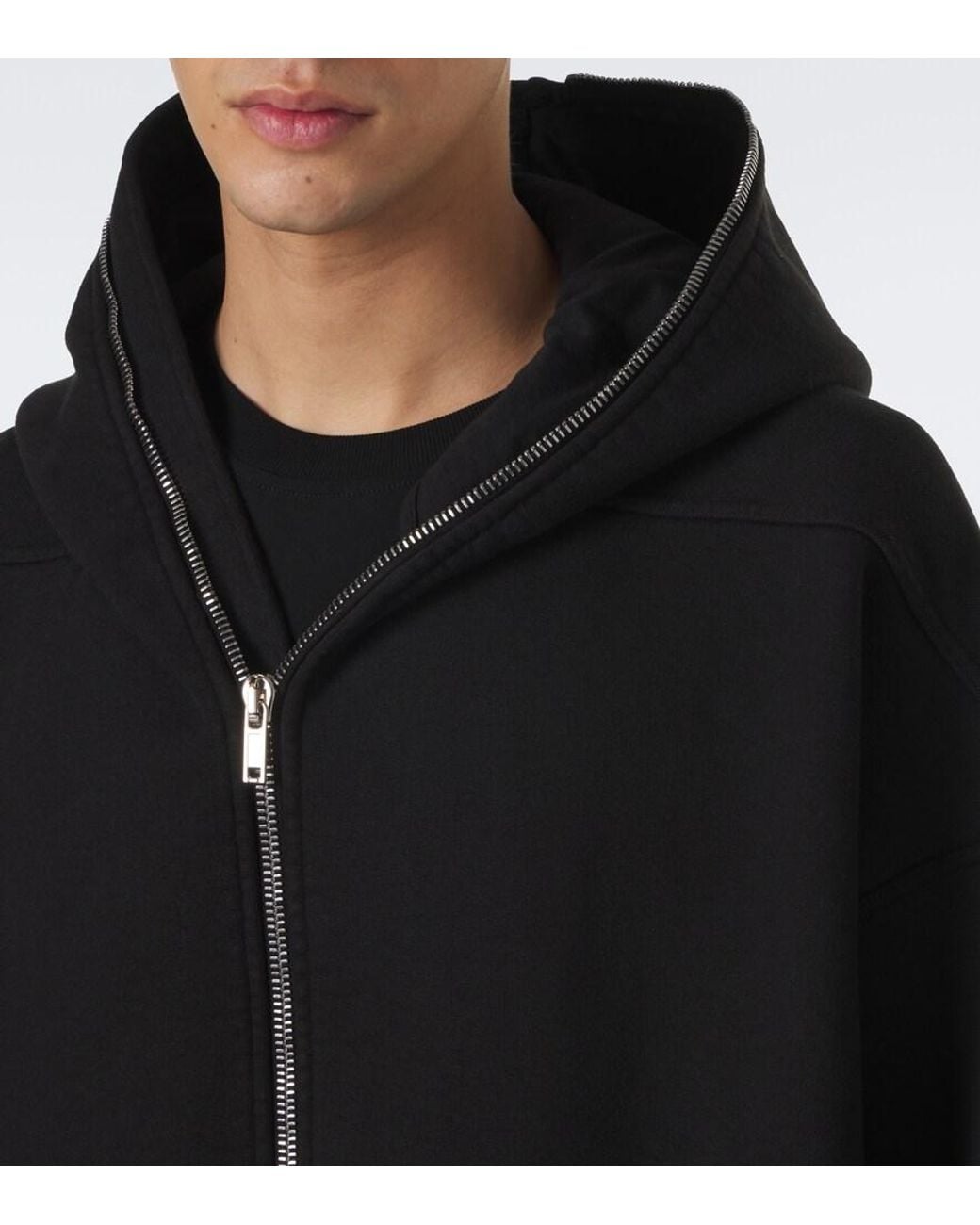 Rick Owens Black Gimp Wide Mac Cotton Overcoat for men