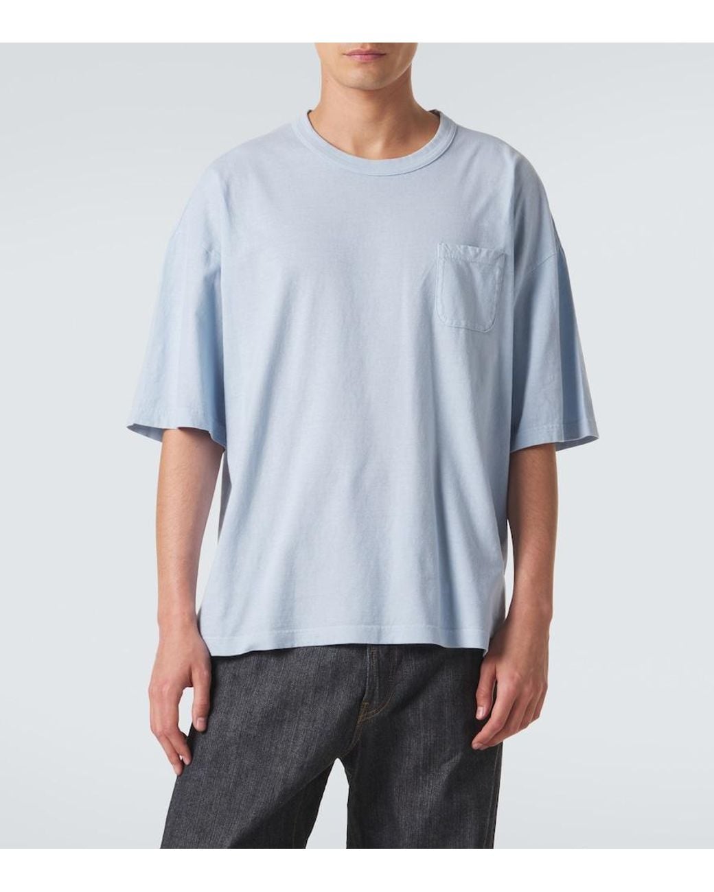 Visvim Blue Mondo Oversized Cotton Jersey T-Shirt for men
