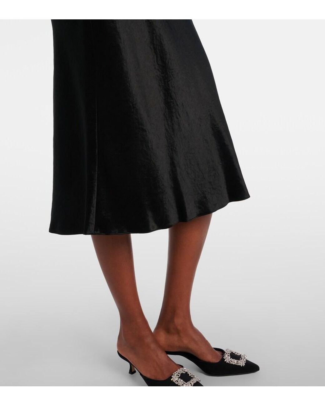 Vince Black Midirock aus Satin