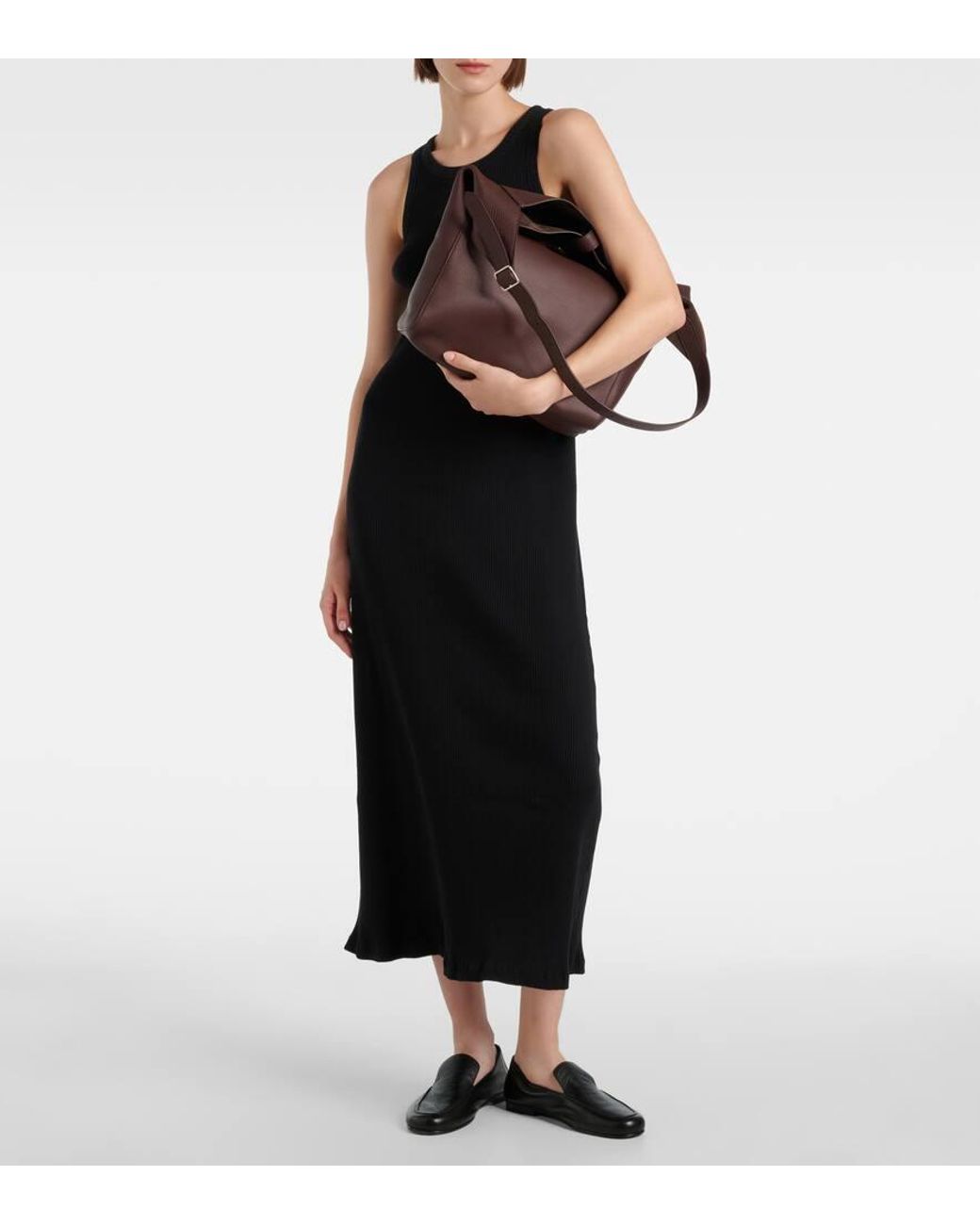 上質★THE ROW Blake leather shoulder bag Blake leather shoulder bag in black - The Row | Mytheresa