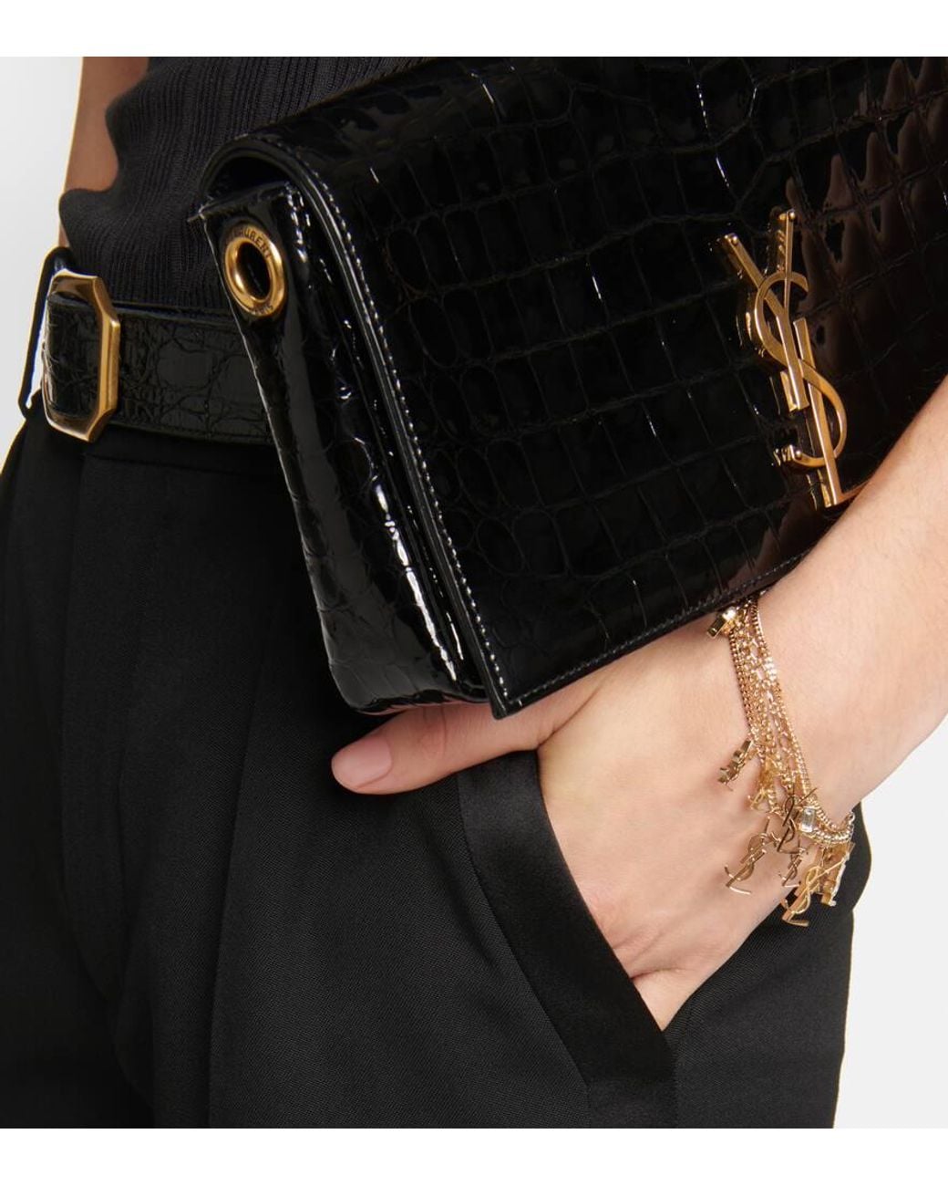 Pulsera Cassandre Con Charms Saint Laurent de color Metallic