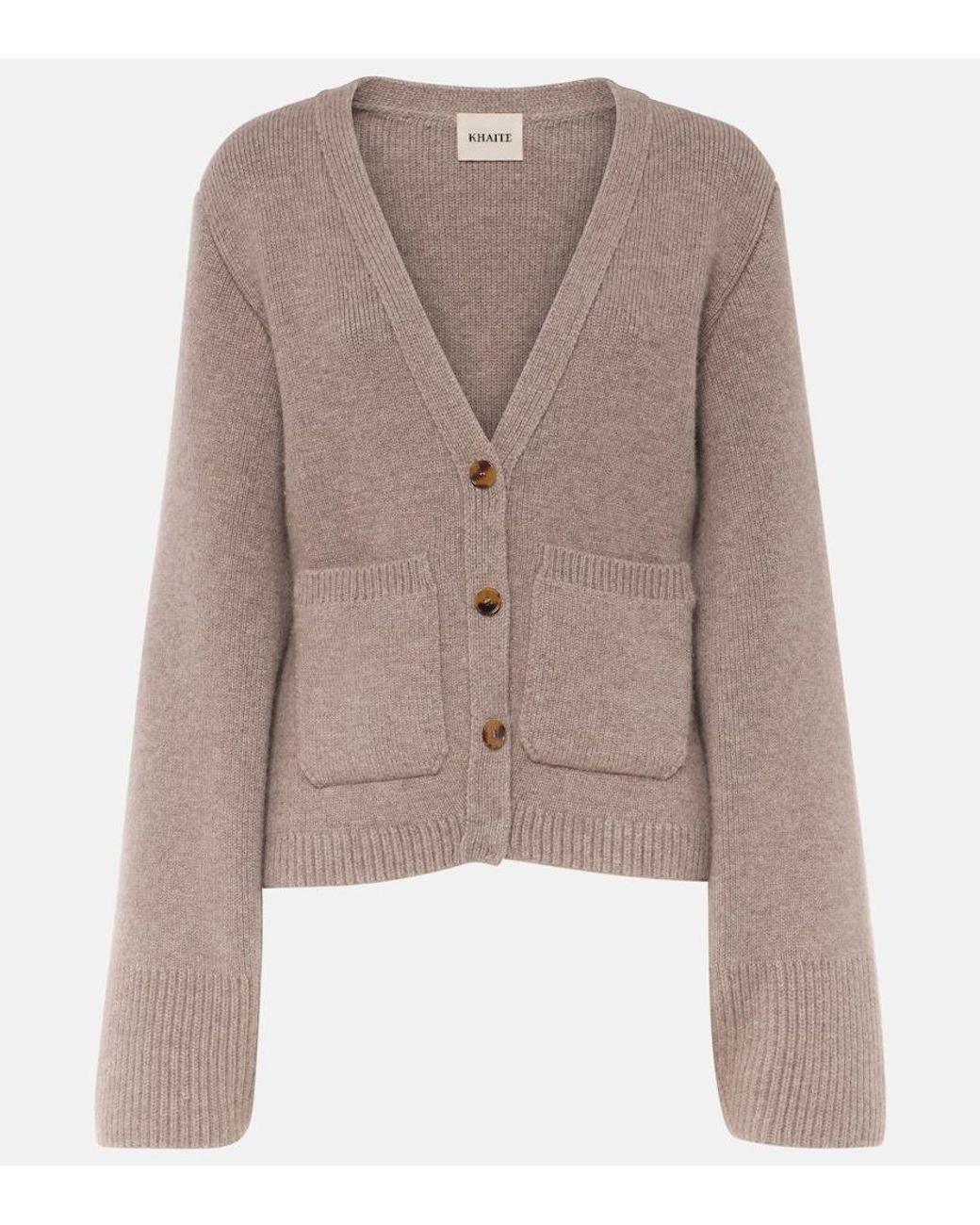 Khaite Gray The Scarlet Cashmere-Blend Cardigan