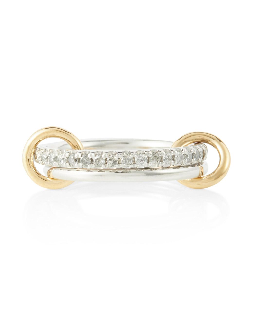 Sapphire And Diamond Linked Rings Metallic - Diamond/sapphire/18kt Rose /18kt Yellow in Gold Spinelli Kilcollin 18k Yellow Ruby Womens Jewellery Rings 