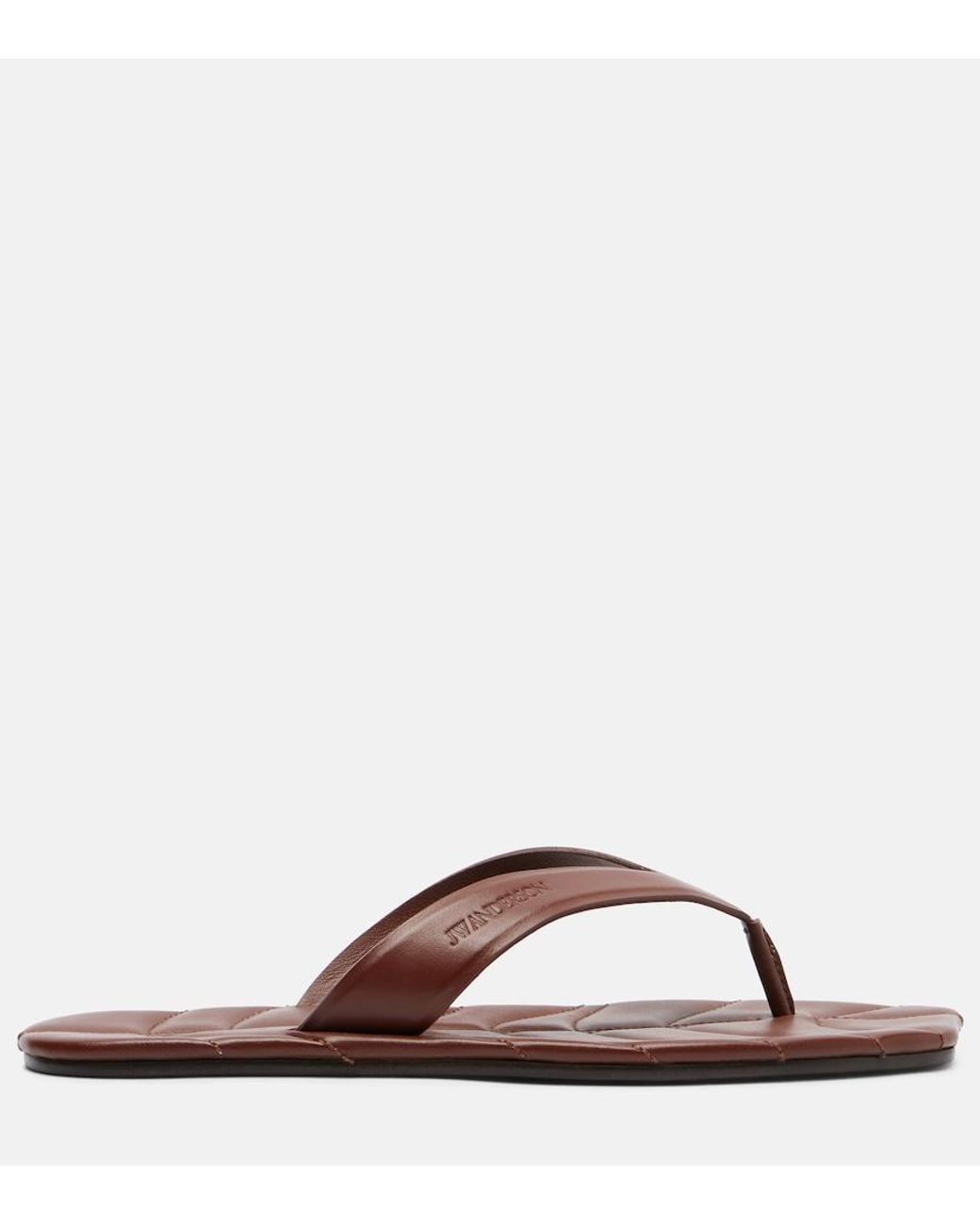J.W. Anderson Brown Leaf Leather Thong Sandals