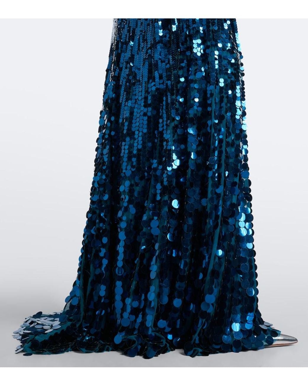 Jenny Packham Blue Lisette Sequined Halterneck Gown