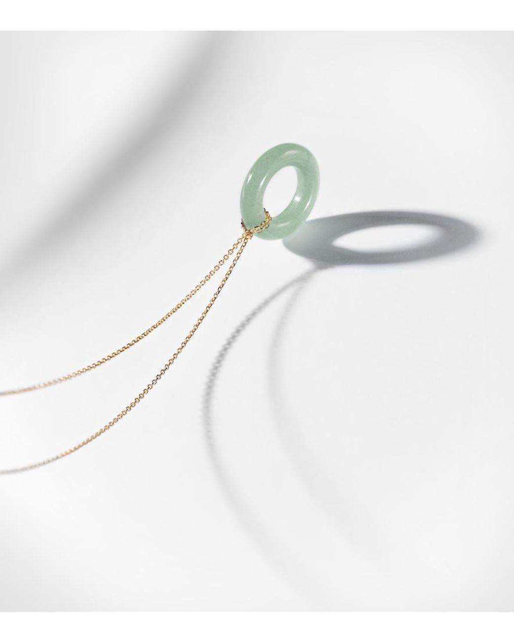 Mateo White Donut 14Kt Necklace With Jade
