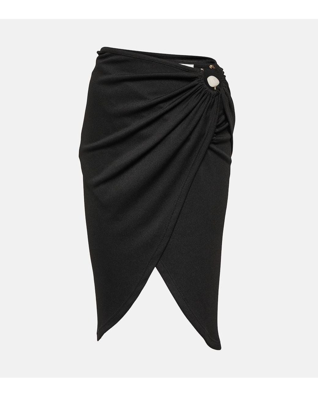Christopher Esber Black Ring-Detail Wrap Skirt