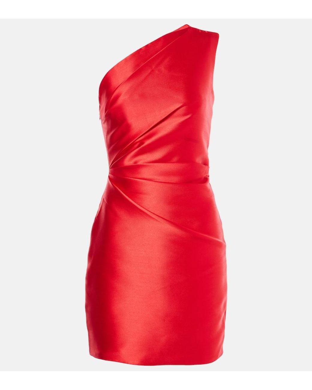 Solace London Red Nori Satin Twill Minidress