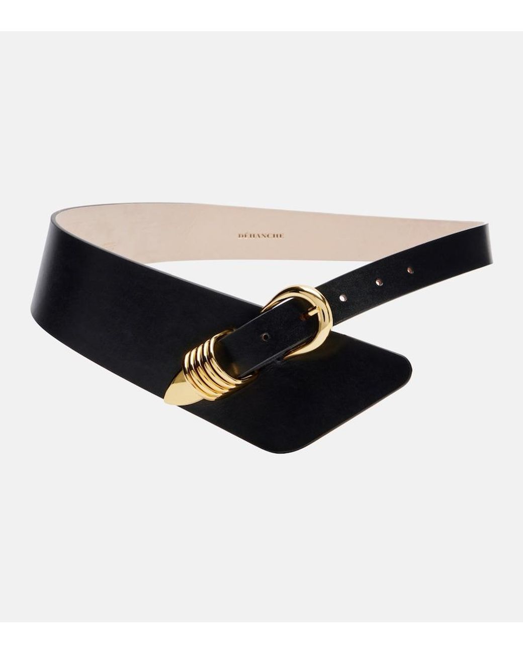 DEHANCHE Black Alcott Asymmetric Leather Belt
