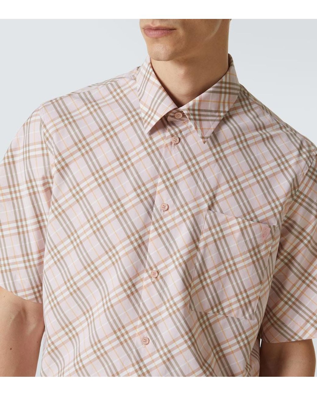 Burberry Natural Check Cotton Bowling Shirt for men