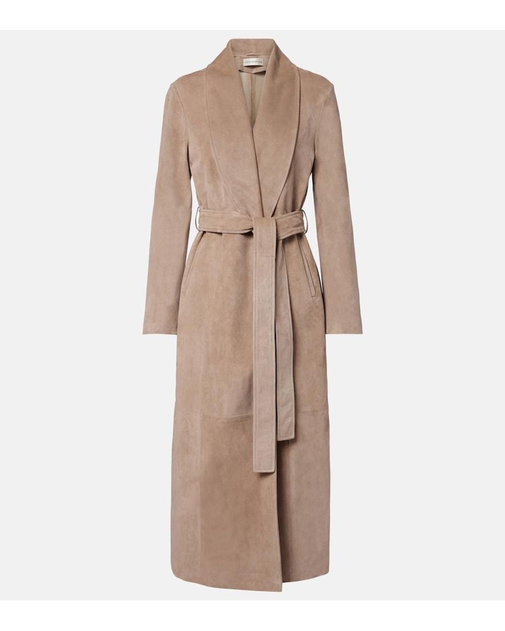 Nour Hammour Natural Gallery Suede Coat